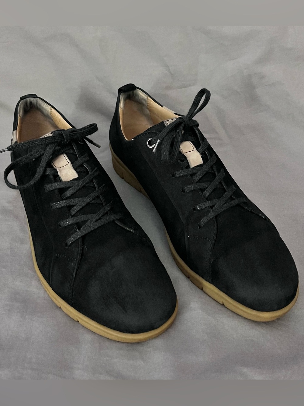 Hartjes XS Casual Black Nubuck Leather Derby Oxfords Size 7 H US 9.5 Wide